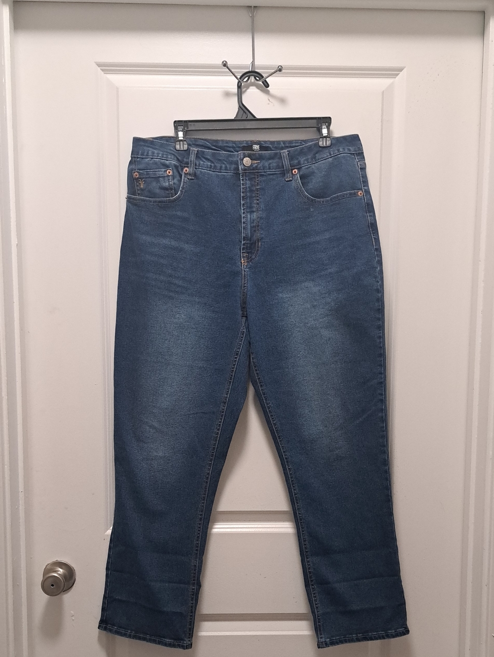 Frye Women's Straight Leg Mid Blue Denim Jeans